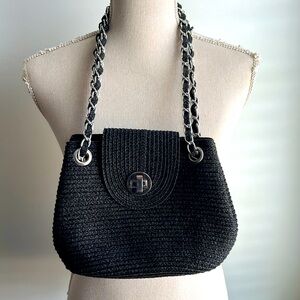 Black purse clutch to cross body